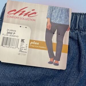 CHIC Women’s 26W PETITE STRETCH PULL ON DENIM PANT